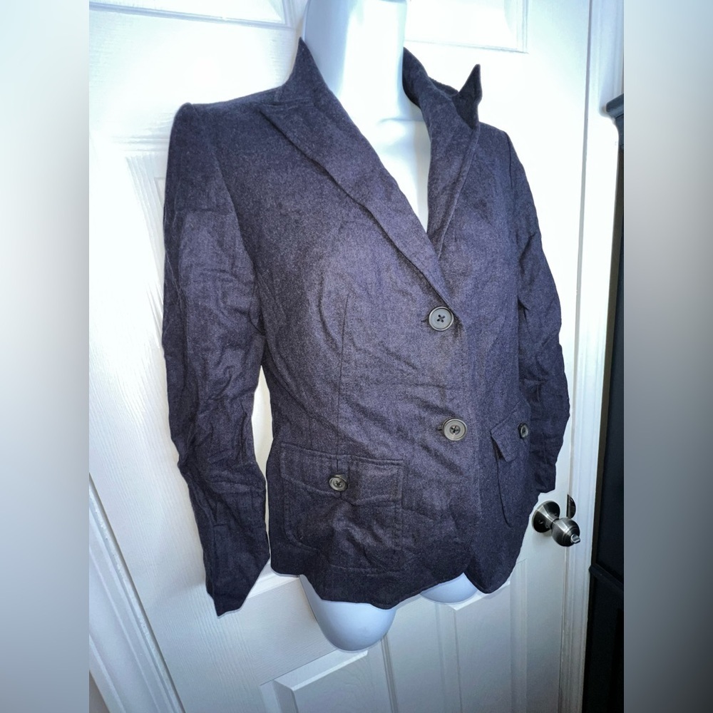 Lands’ End Petites 4 Navy Blue Wool Blazer Jacket Classic 4P Lined - Picture 5 of 16